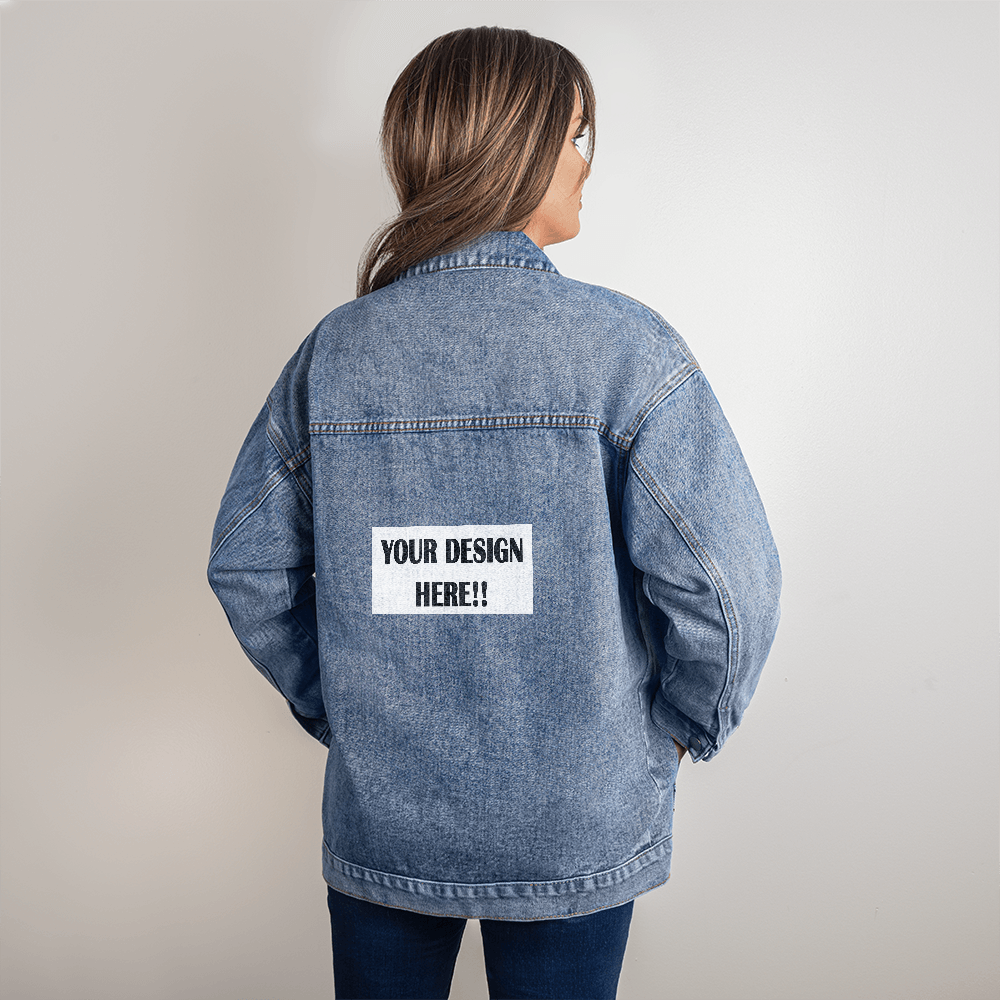 Custom Design Oversized Women's DTG Denim Jacket