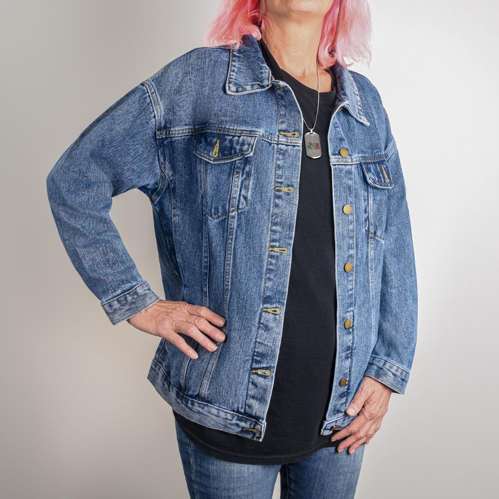 Custom Design Oversized Women's DTG Denim Jacket
