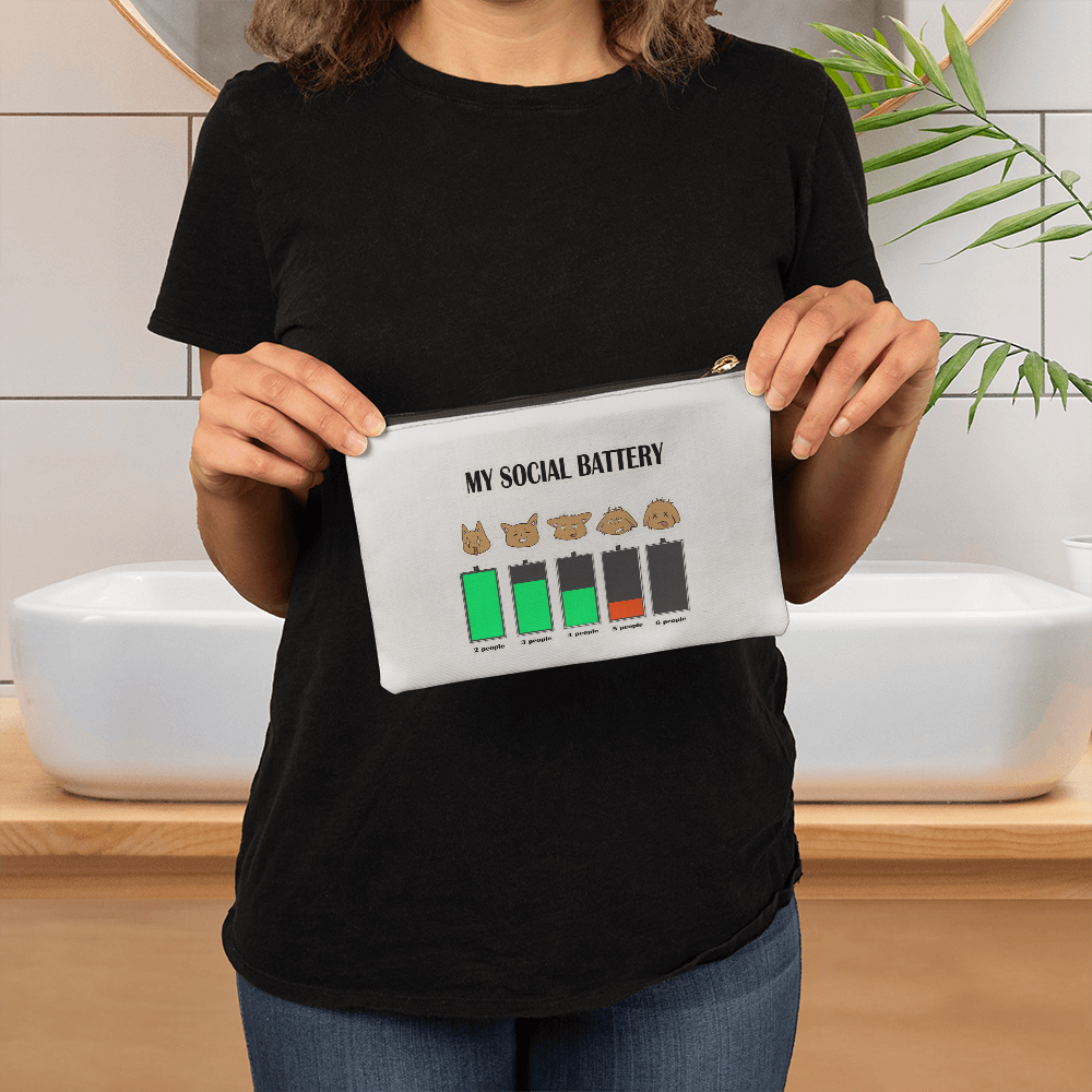 My Social Battery — Funny Introvert Cat Pencil Case