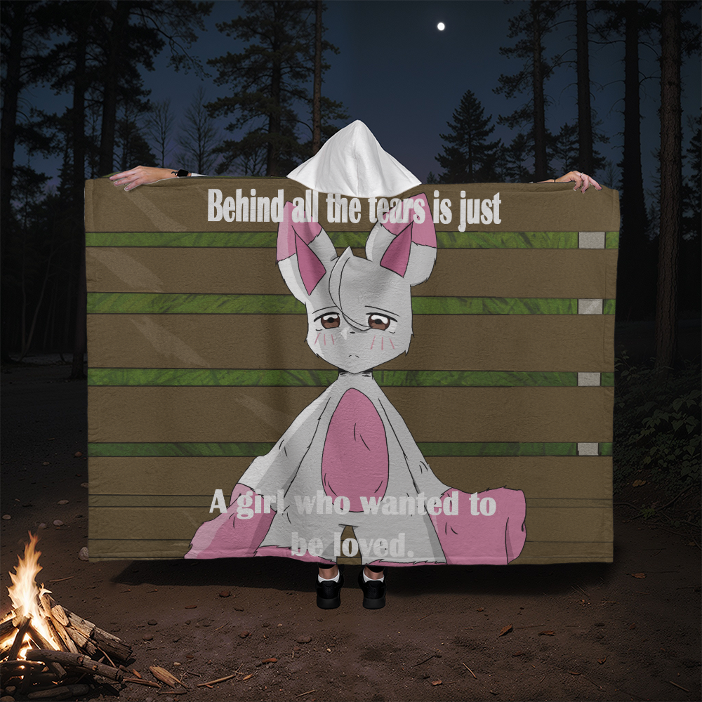 Behind All the Tears — Hooded Sherpa Fleece Blanket
