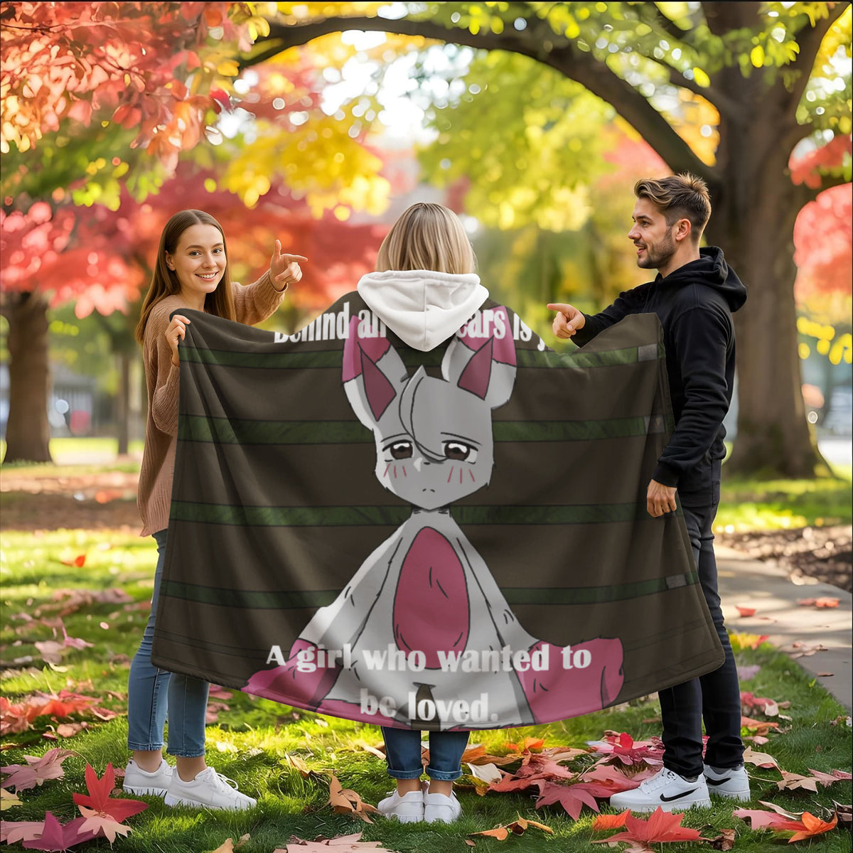Behind All the Tears — Hooded Sherpa Fleece Blanket