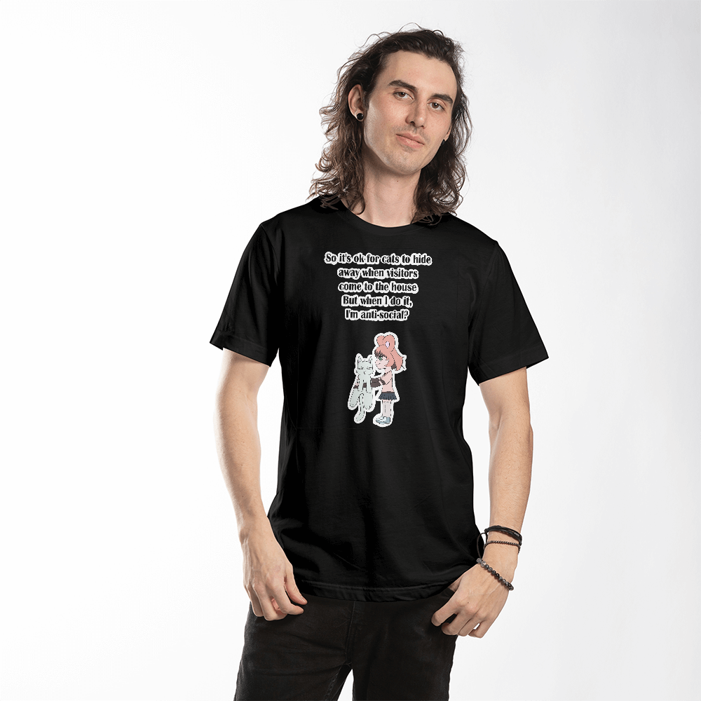 Anti-Social? No, Just Cat-Level Selective — Bella + Canvas 3001 Jersey Tee