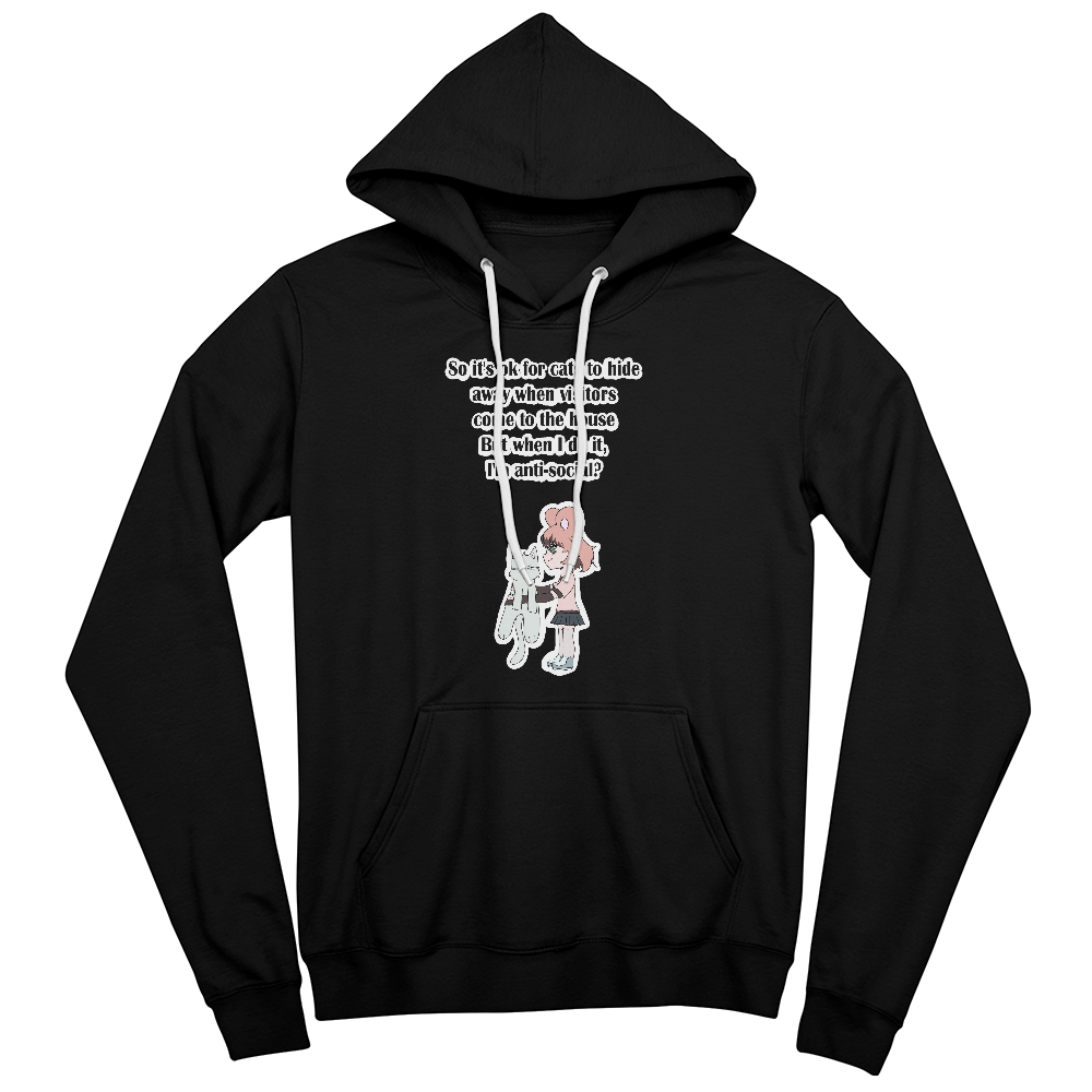 Anti-Social? No, Just Cat-Level Selective — Bella + Canvas 3719 Pullover Hoodie