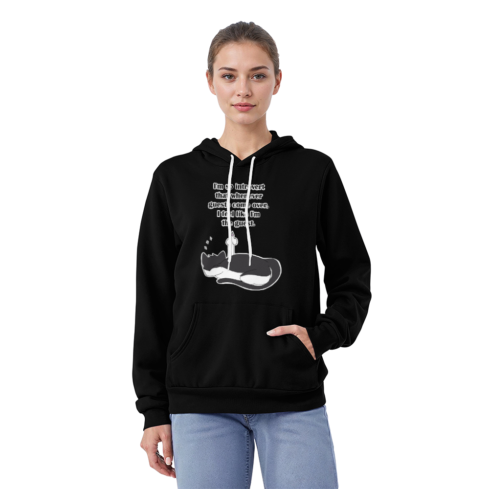 I Feel Like the Guest Pullover Hoodie — Funny Introvert Cat