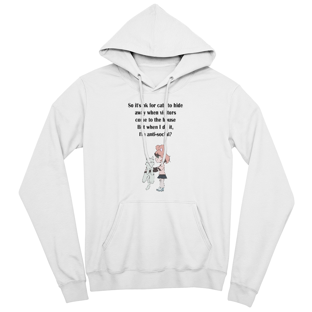 Anti-Social? No, Just Cat-Level Selective — Bella + Canvas 3719 Pullover Hoodie