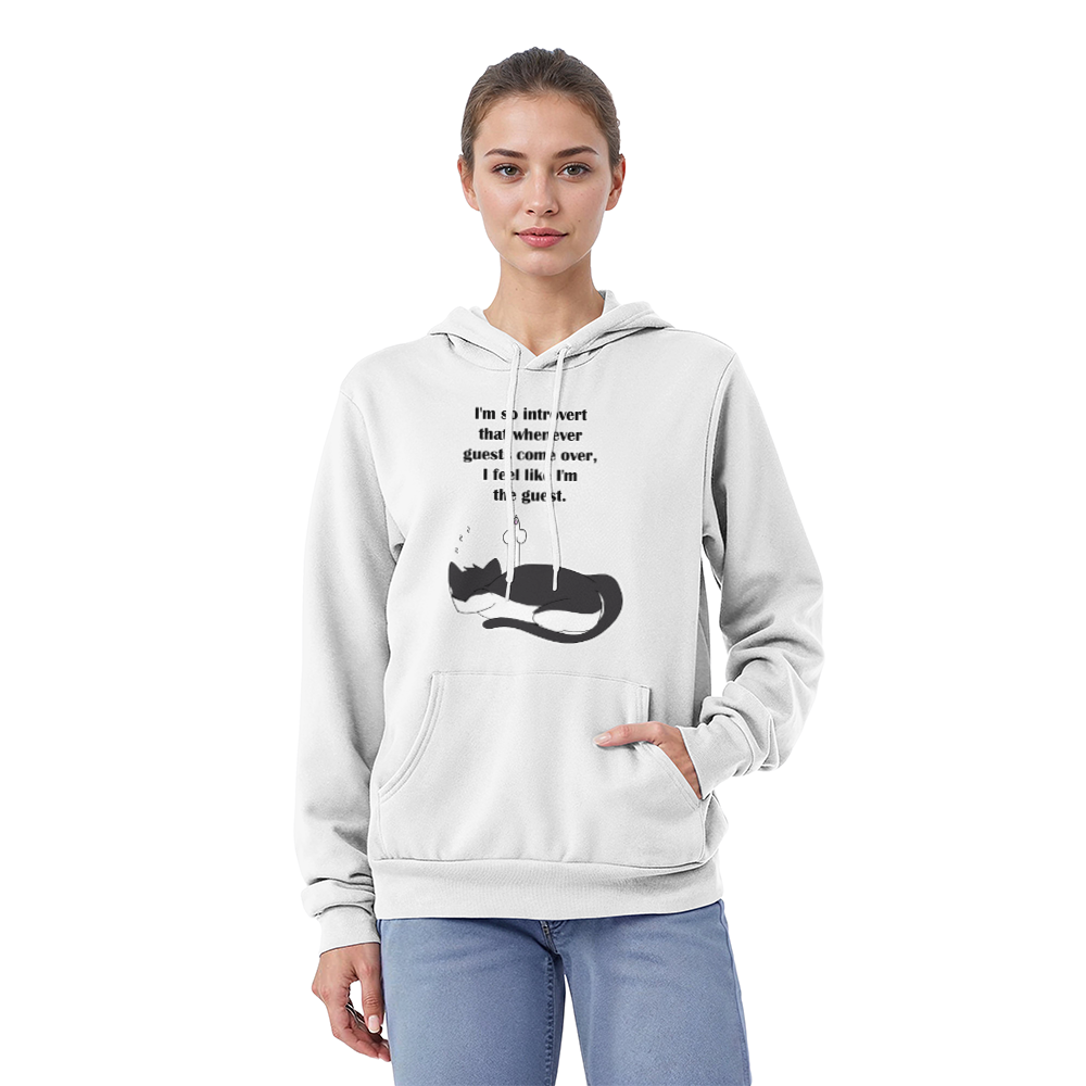 I Feel Like the Guest Pullover Hoodie — Funny Introvert Cat