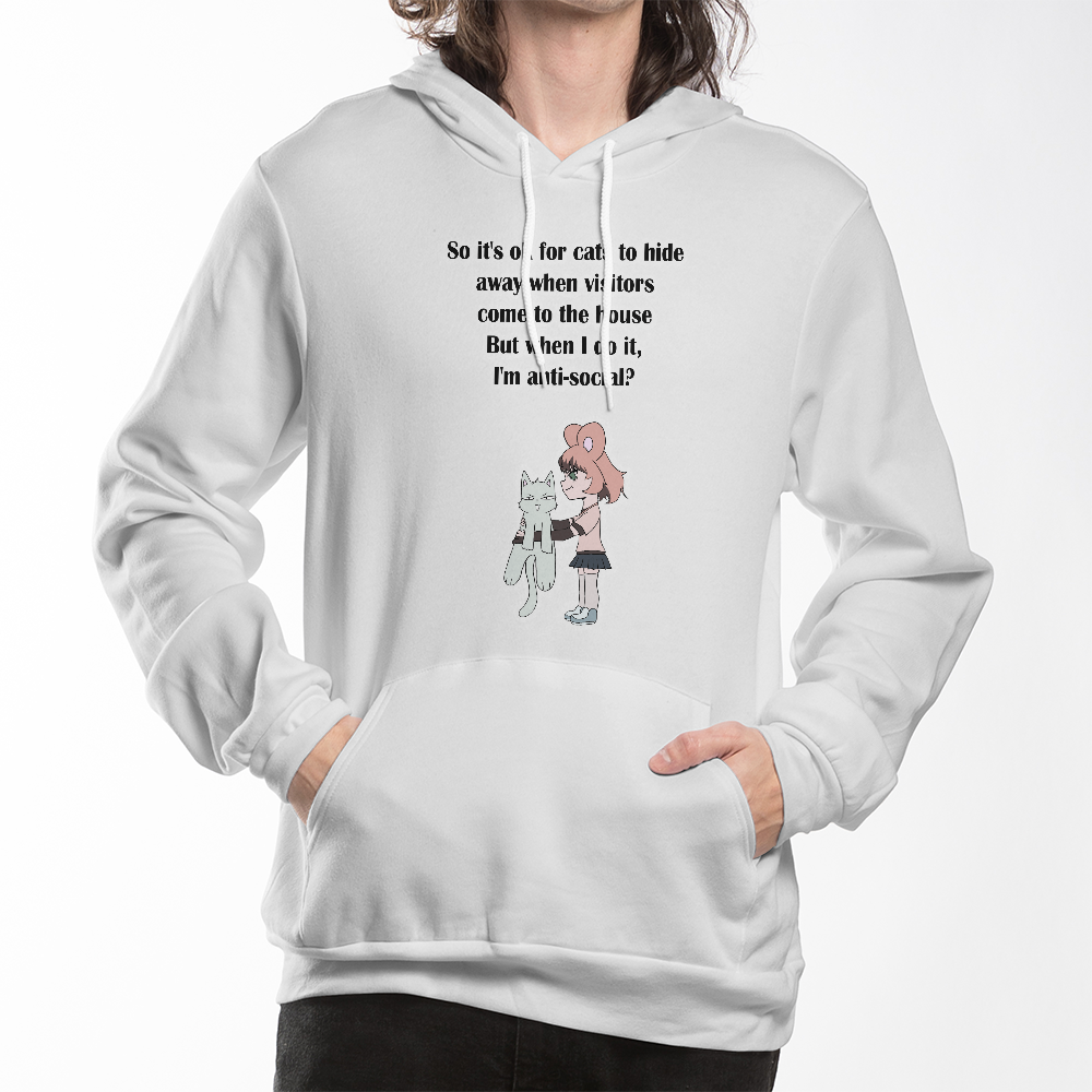 Anti-Social? No, Just Cat-Level Selective — Bella + Canvas 3719 Pullover Hoodie