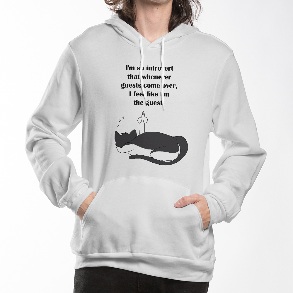 I Feel Like the Guest Pullover Hoodie — Funny Introvert Cat