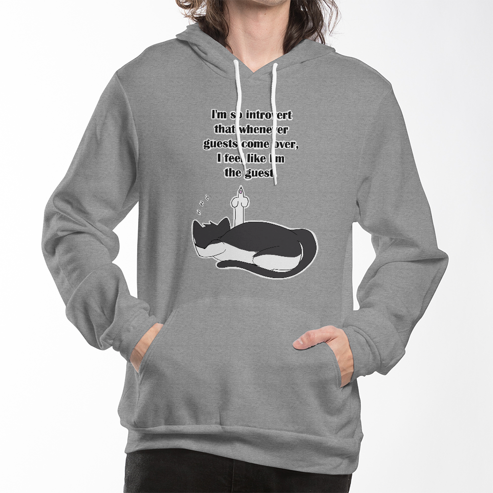 I Feel Like the Guest Pullover Hoodie — Funny Introvert Cat