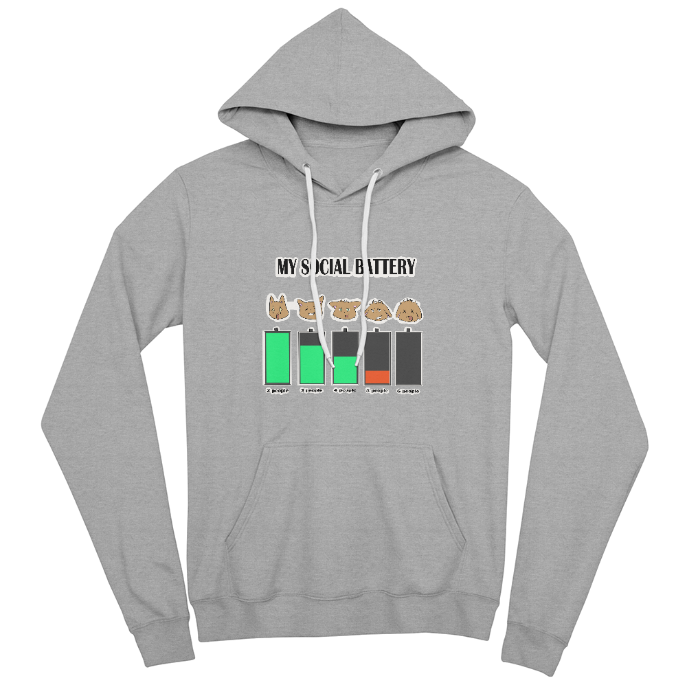 My Social Battery — Funny Introvert Cat Pullover Hoodie
