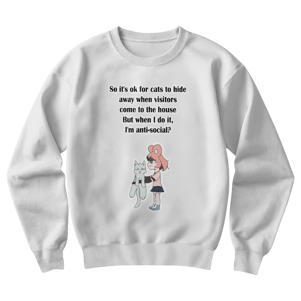 Anti-Social? No, Just Cat-Level Selective — Gildan 18000 Unisex Crewneck Sweatshirt
