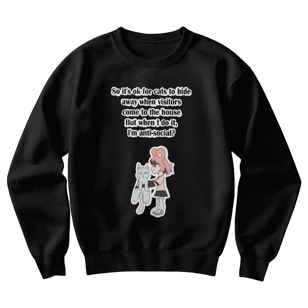 Anti-Social? No, Just Cat-Level Selective — Gildan 18000 Unisex Crewneck Sweatshirt