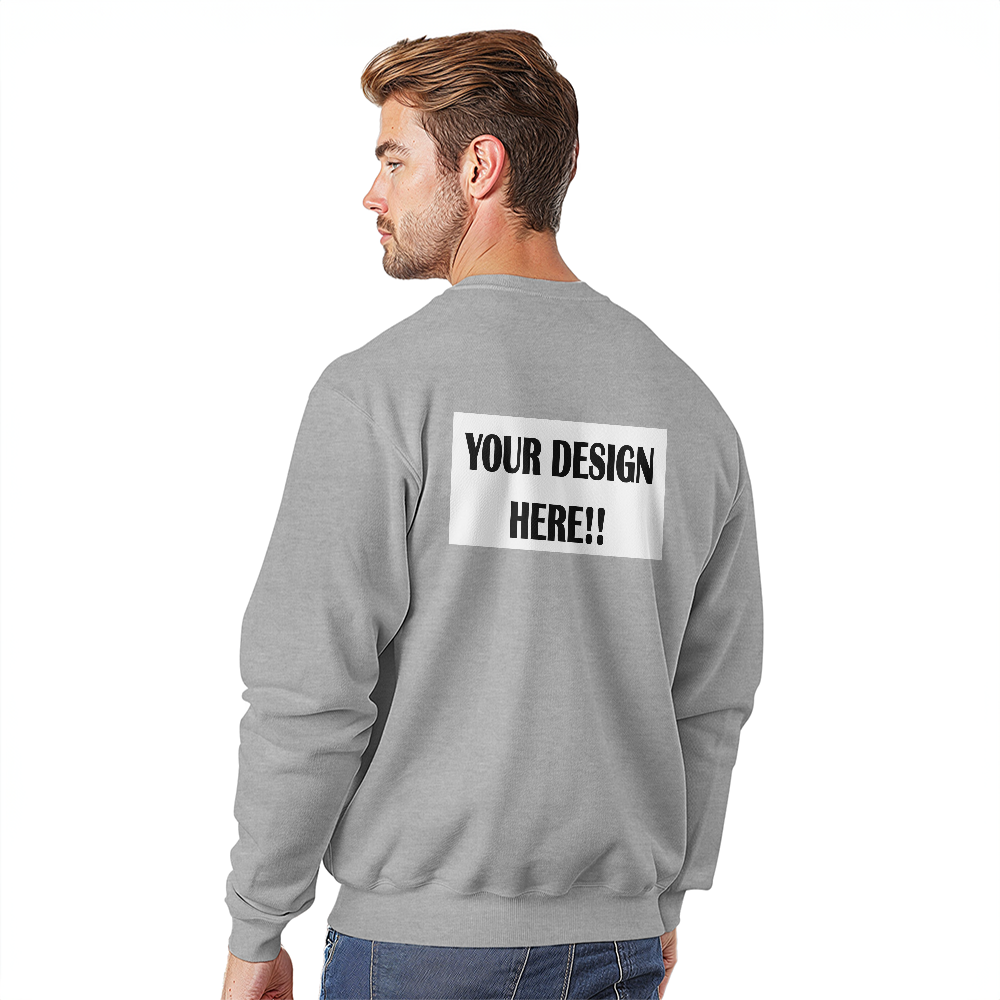 Custom Design Bella + Canvas 3945 Unisex Crewneck Sweatshirt Back Print