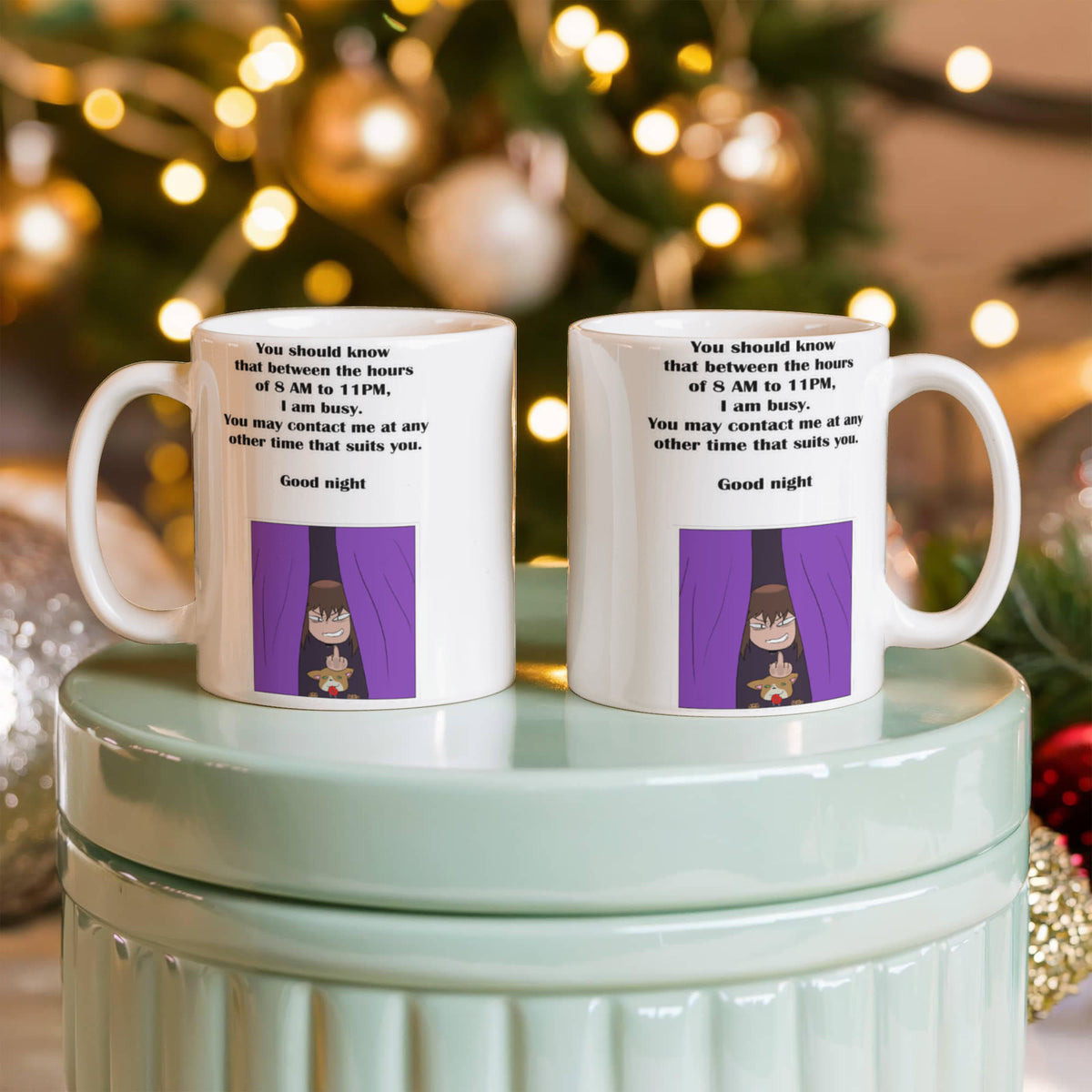 I Am Busy 8AM–11PM — Night Owl White Mug
