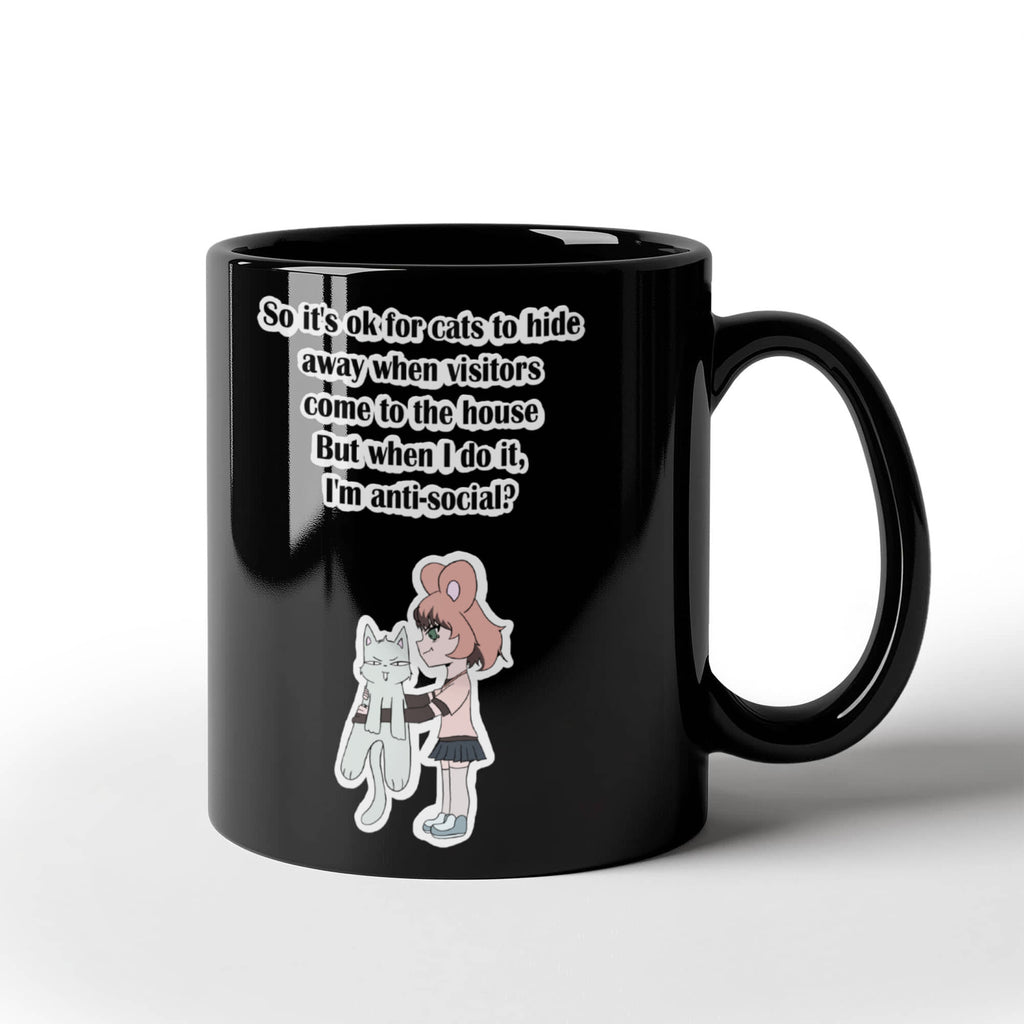 Anti-Social? No, Just Cat-Level Selective — Black Mug