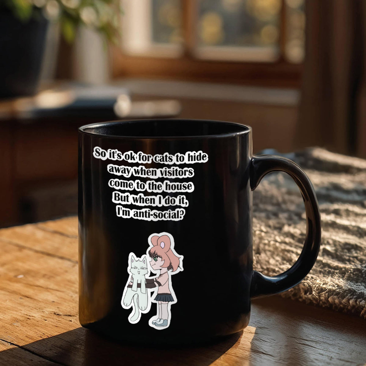 Anti-Social? No, Just Cat-Level Selective — Black Mug