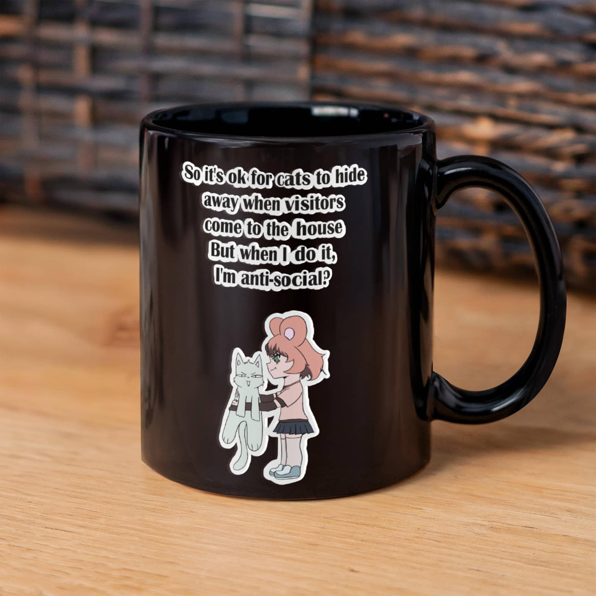 Anti-Social? No, Just Cat-Level Selective — Black Mug