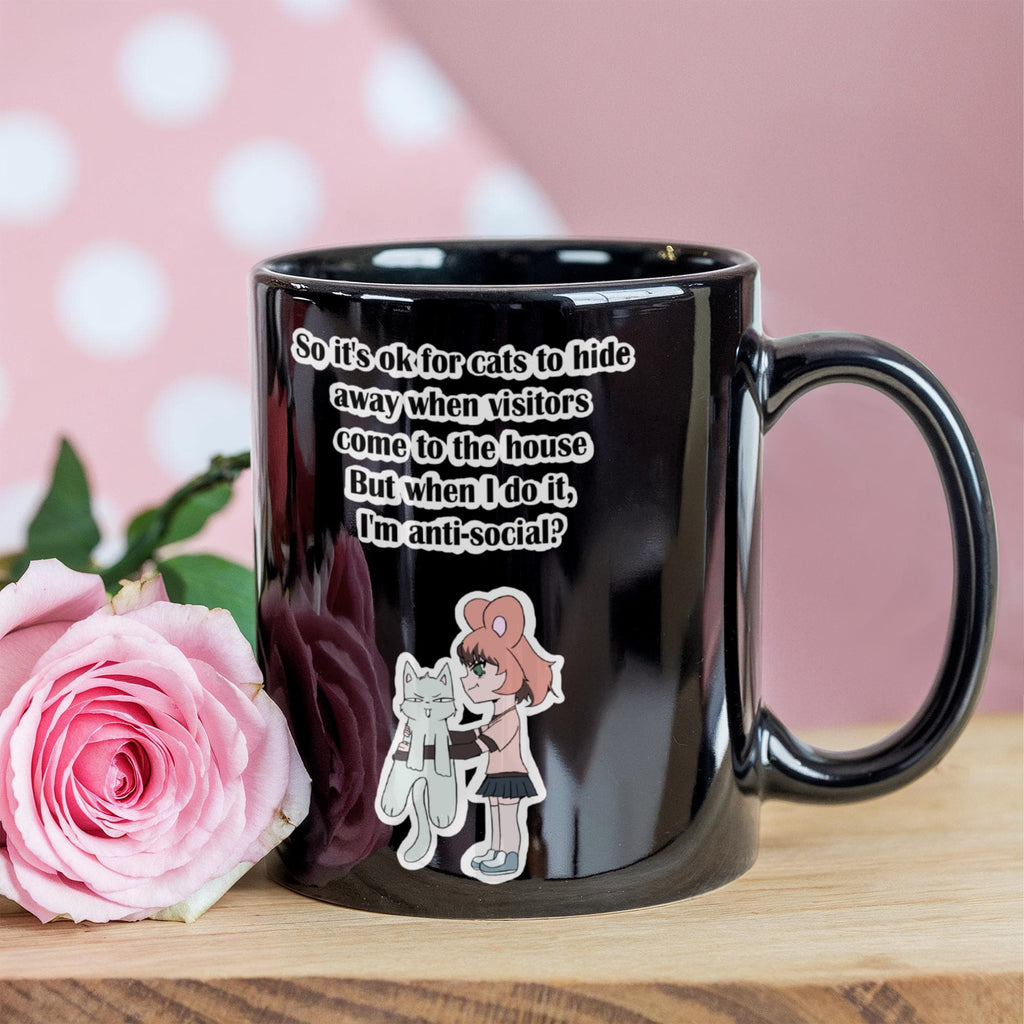 Anti-Social? No, Just Cat-Level Selective — Black Mug