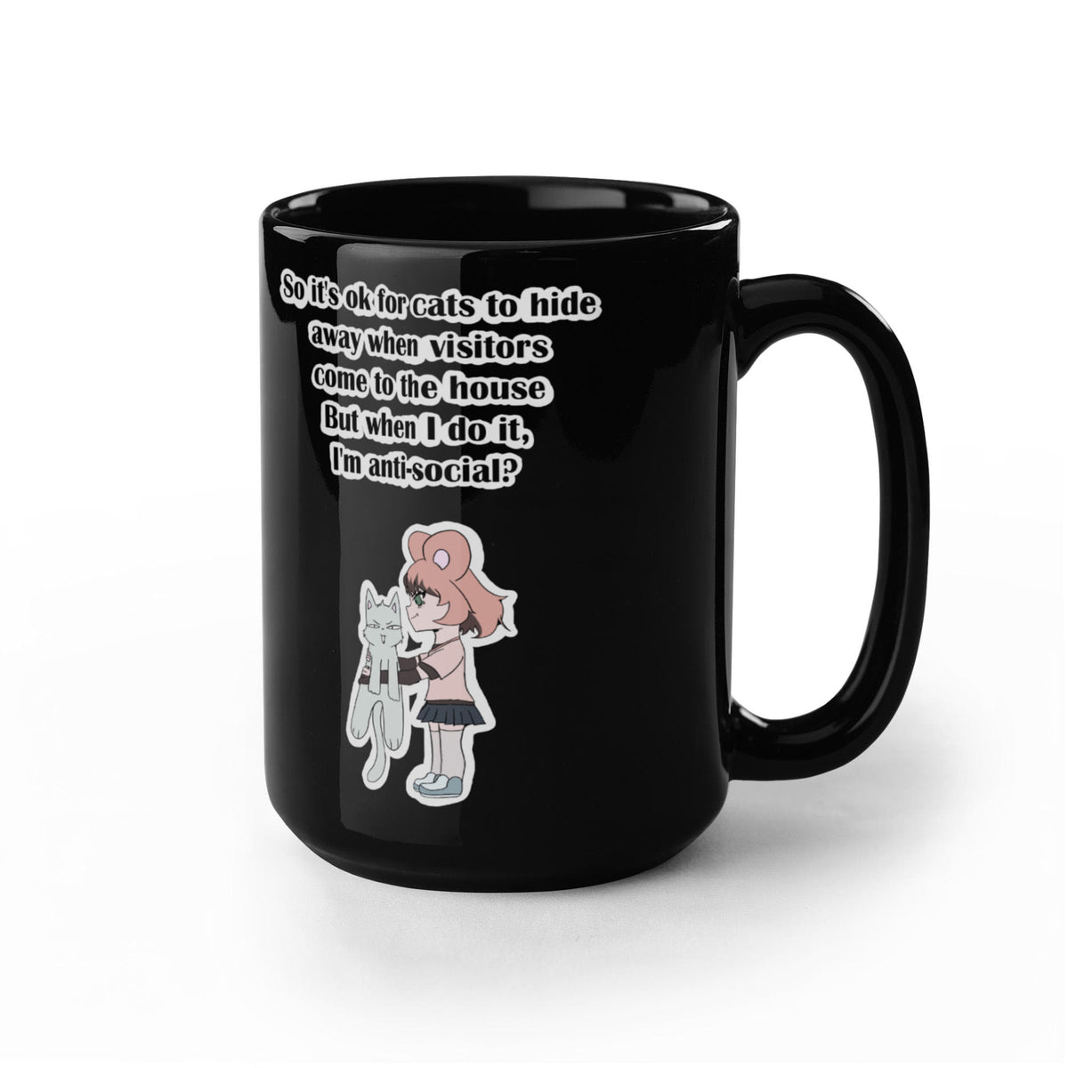 Anti-Social? No, Just Cat-Level Selective — Black Mug