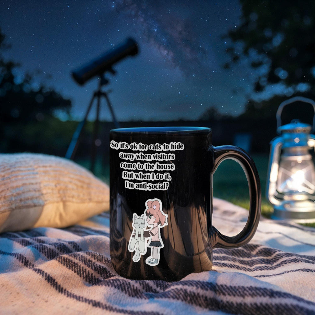 Anti-Social? No, Just Cat-Level Selective — Black Mug