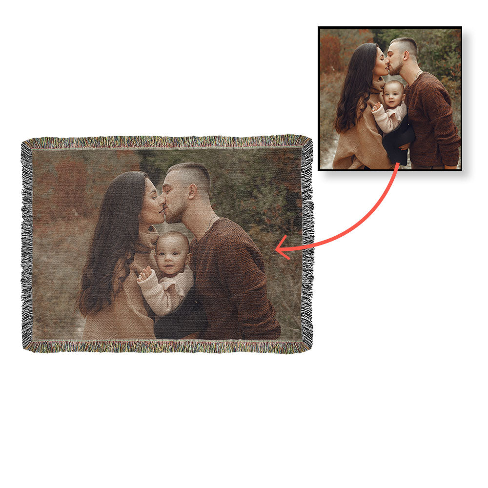 Custom Design Photo Heirloom Woven Blanket - Lanscape