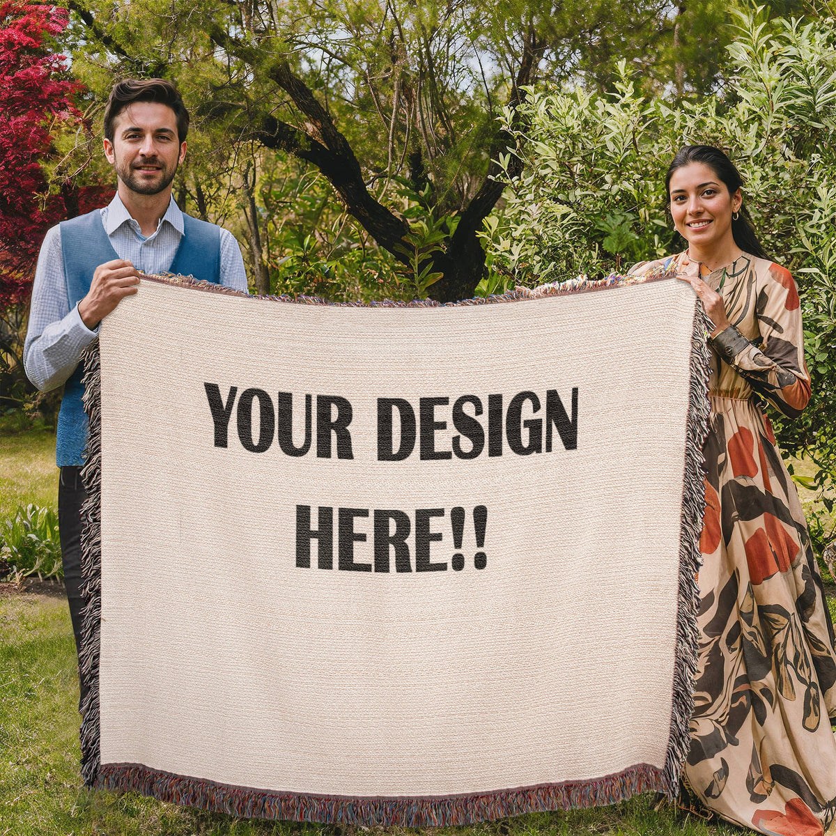 Custom Design Artwork Heirloom Woven Blanket - Landscape