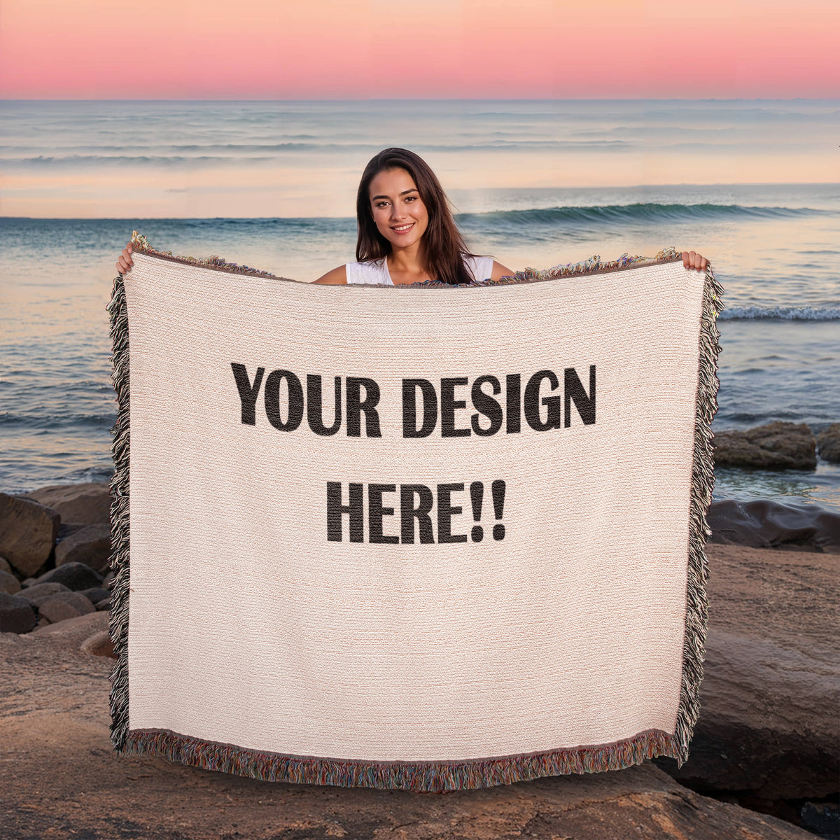Custom Design Artwork Heirloom Woven Blanket - Landscape
