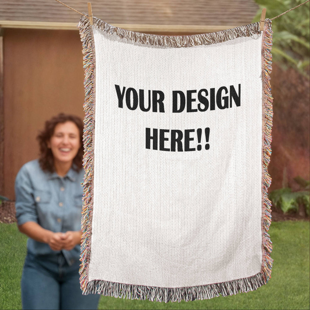 Custom Design Artwork Heirloom Woven Blanket - Portrait