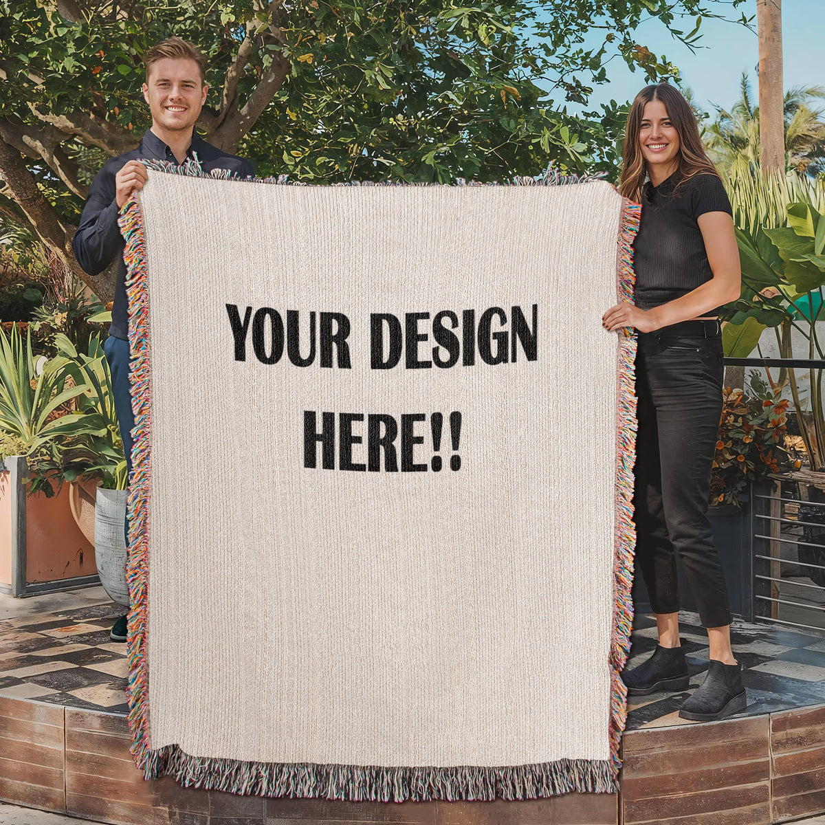 Custom Design Artwork Heirloom Woven Blanket - Portrait