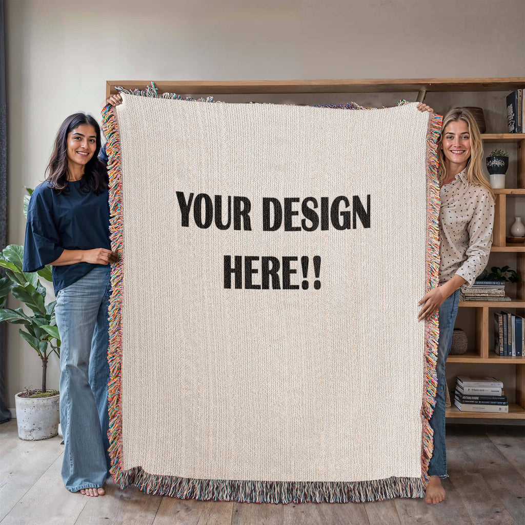 Custom Design Artwork Heirloom Woven Blanket - Portrait