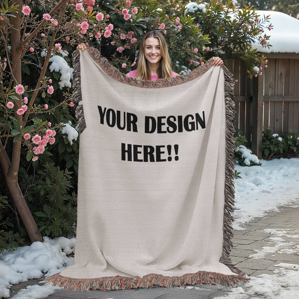 Custom Design Artwork Heirloom Woven Blanket - Portrait