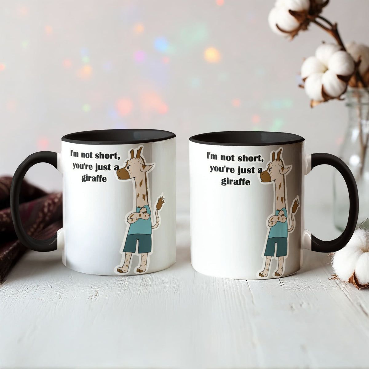 I'm Not Short, You're Just a Giraffe — Giraffe Edition Mug (color variation)