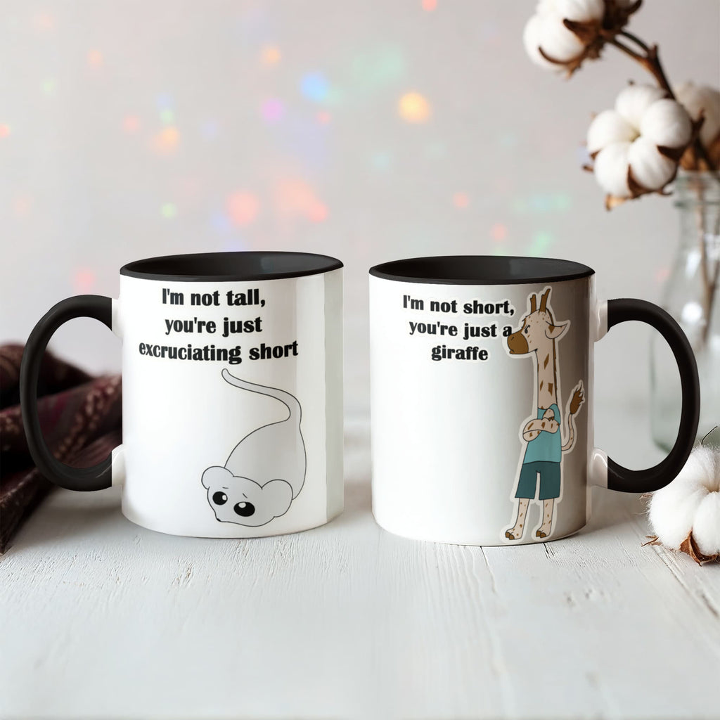 I'm Not Short & I'm Not Tall — Giraffe & Mouse Edition Mug (Colour Variation)
