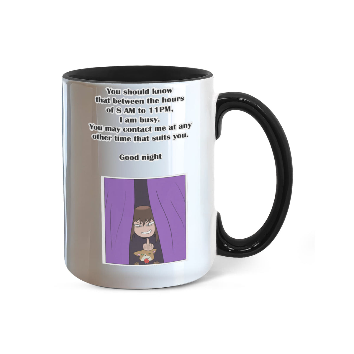 I Am Busy 8AM–11PM — Night Owl Mug (Colour Variation)