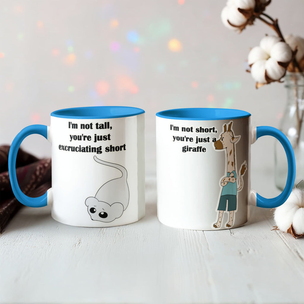 I'm Not Short & I'm Not Tall — Giraffe & Mouse Edition Mug (Colour Variation)