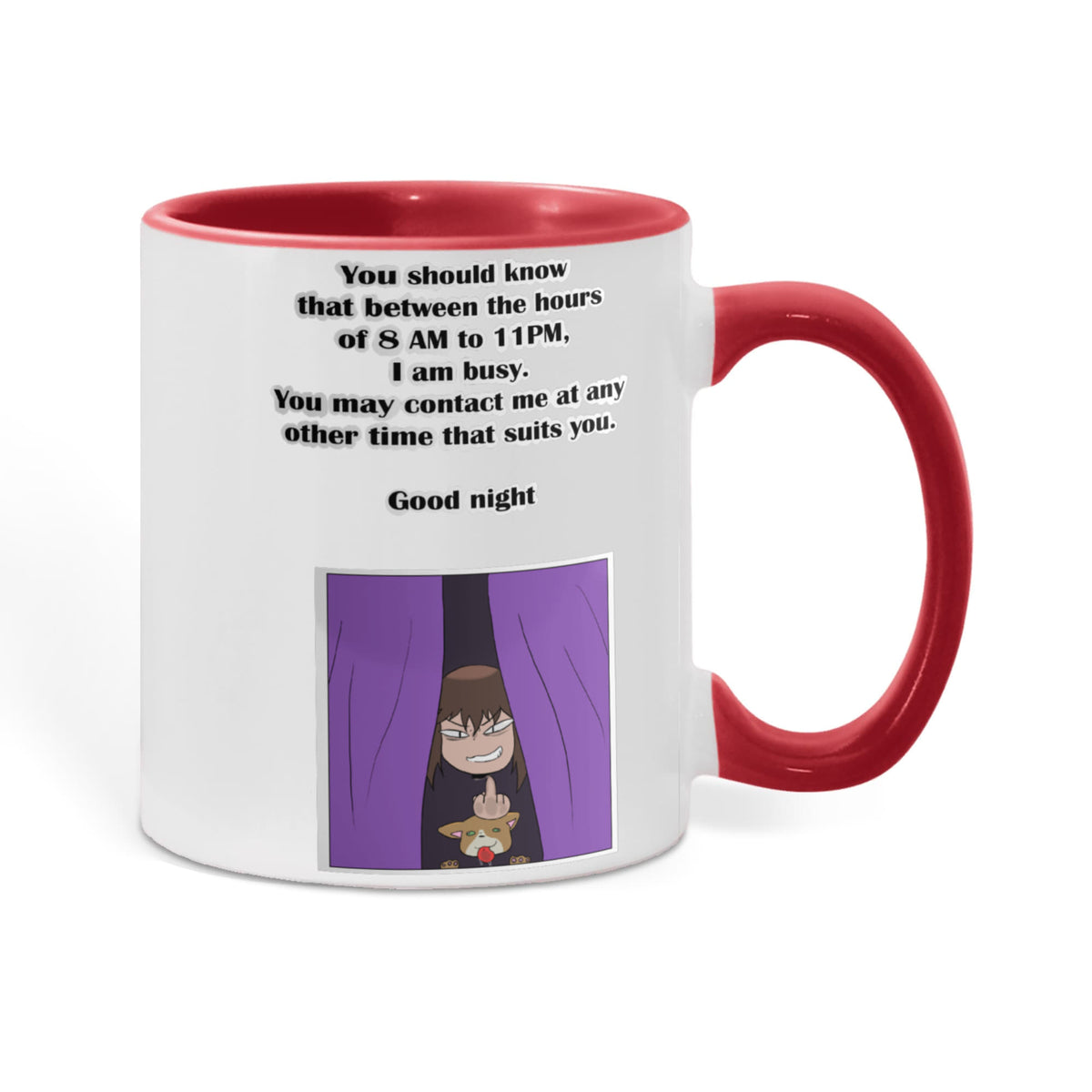 I Am Busy 8AM–11PM — Night Owl Mug (Colour Variation)