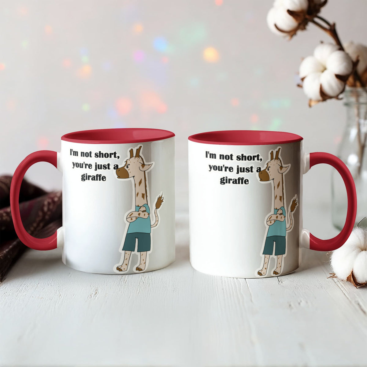 I'm Not Short, You're Just a Giraffe — Giraffe Edition Mug (color variation)