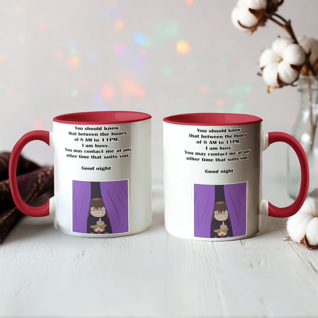 I Am Busy 8AM–11PM — Night Owl Mug (Colour Variation)