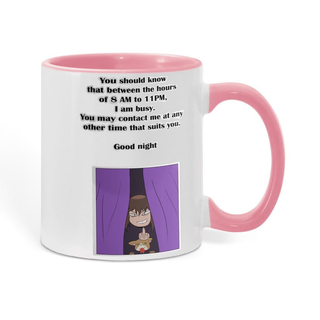 I Am Busy 8AM–11PM — Night Owl Mug (Colour Variation)