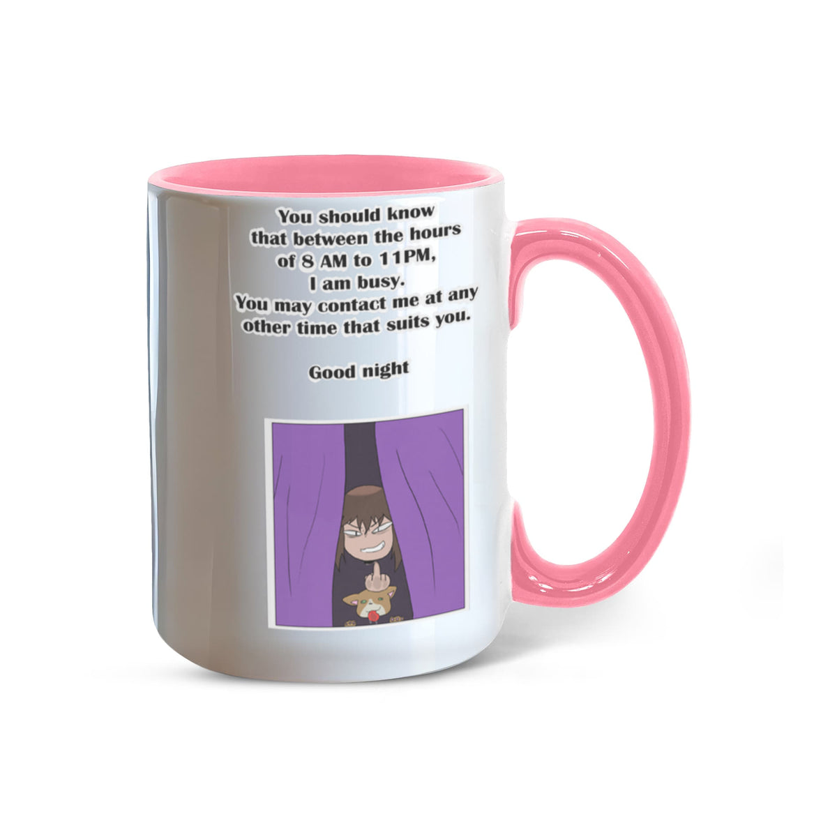 I Am Busy 8AM–11PM — Night Owl Mug (Colour Variation)