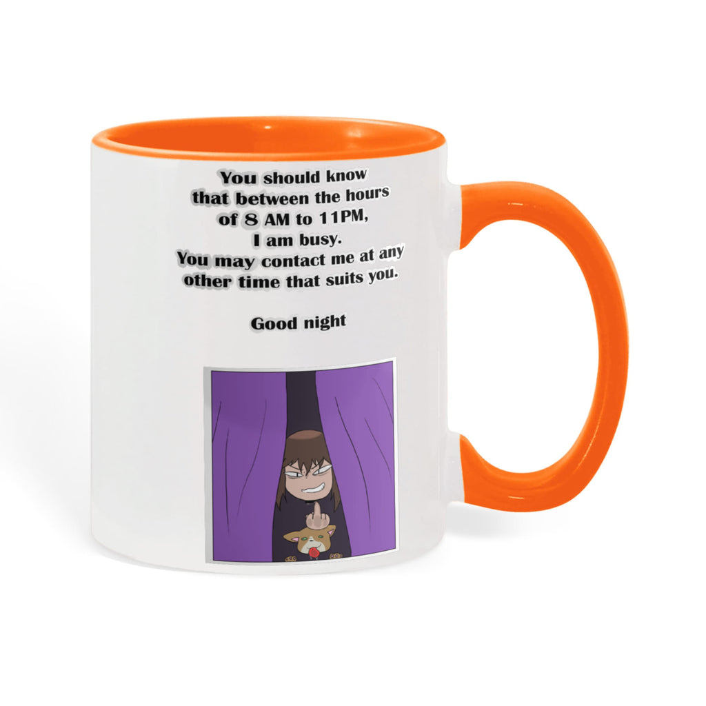 I Am Busy 8AM–11PM — Night Owl Mug (Colour Variation)
