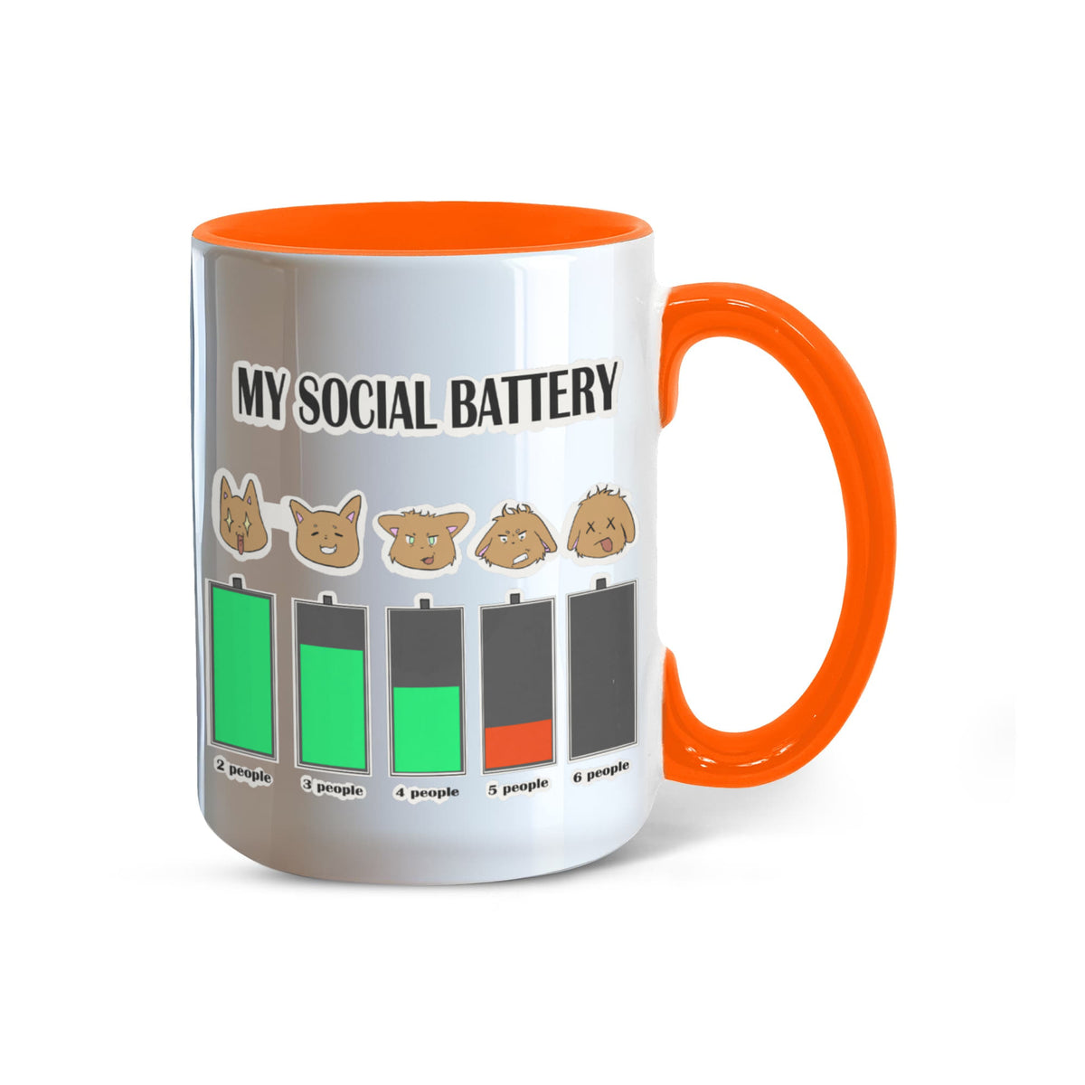 My Social Battery — Funny Introvert Cat Mug (Colour Variation)