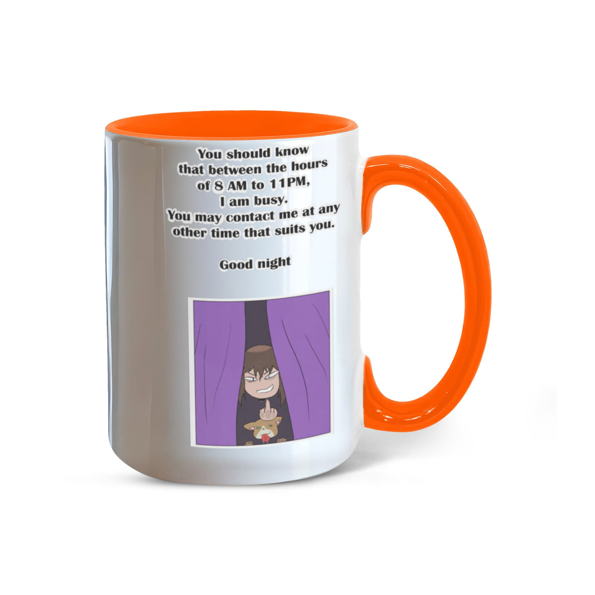 I Am Busy 8AM–11PM — Night Owl Mug (Colour Variation)