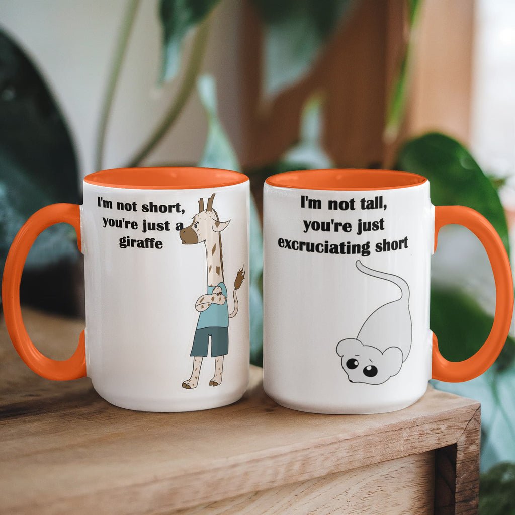 I'm Not Short & I'm Not Tall — Giraffe & Mouse Edition Mug (Colour Variation)