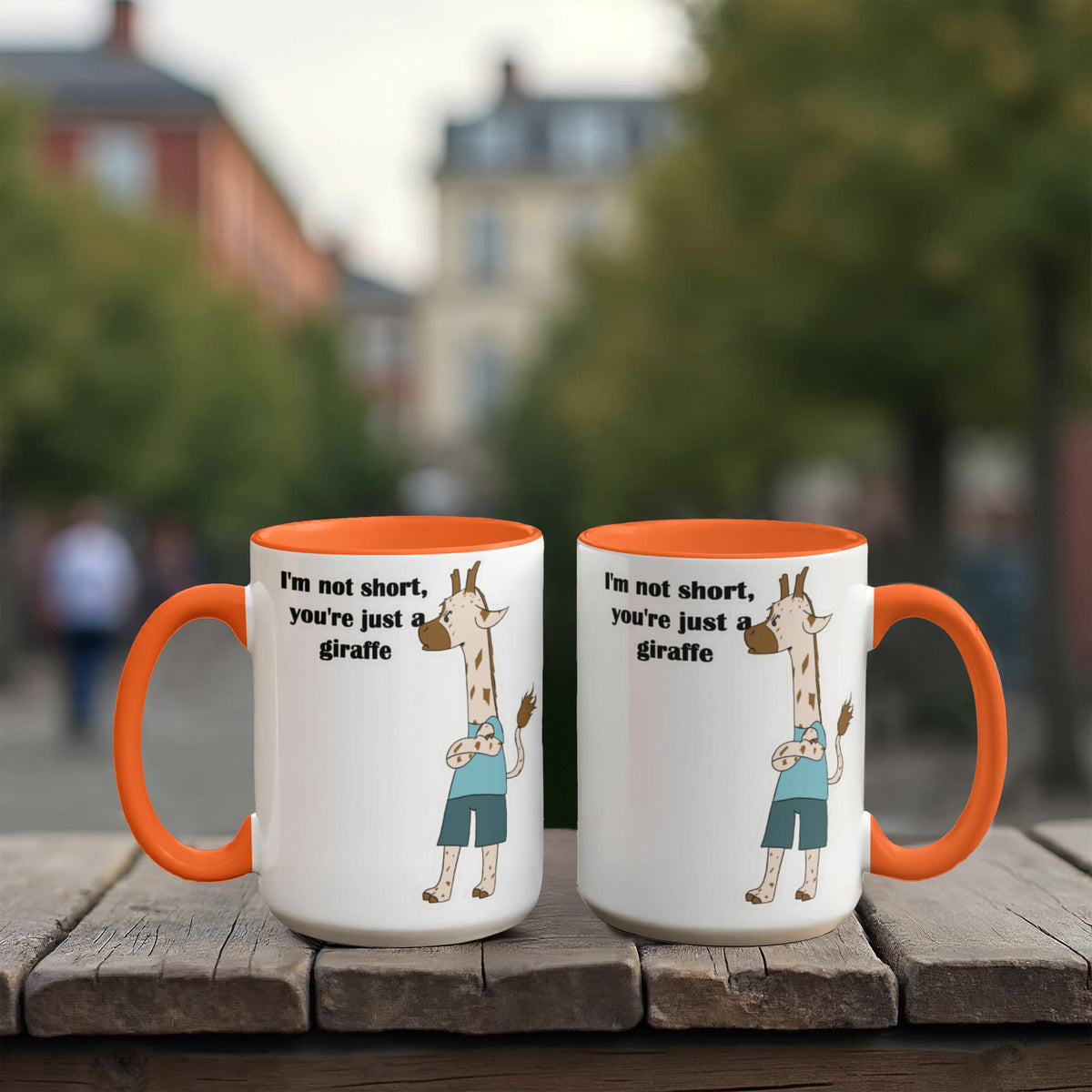 I'm Not Short, You're Just a Giraffe — Giraffe Edition Mug (color variation)