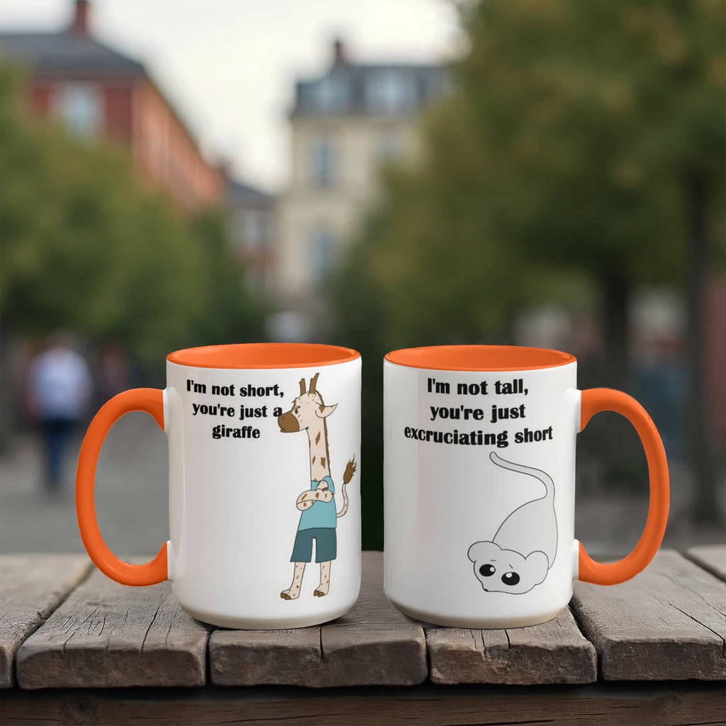 I'm Not Short & I'm Not Tall — Giraffe & Mouse Edition Mug (Colour Variation)