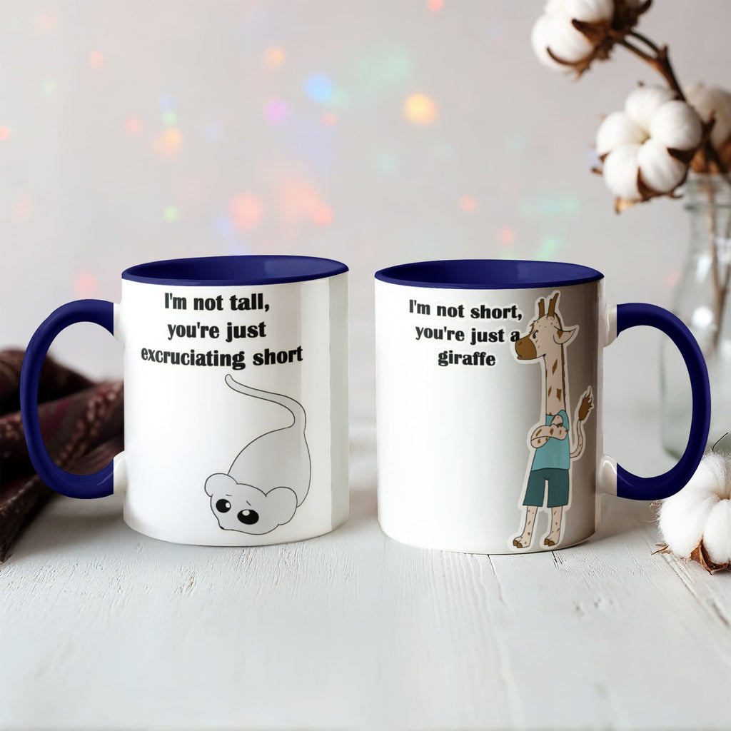 I'm Not Short & I'm Not Tall — Giraffe & Mouse Edition Mug (Colour Variation)