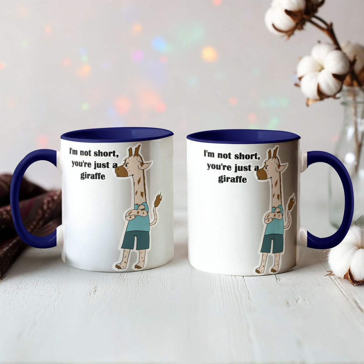 I'm Not Short, You're Just a Giraffe — Giraffe Edition Mug (color variation)