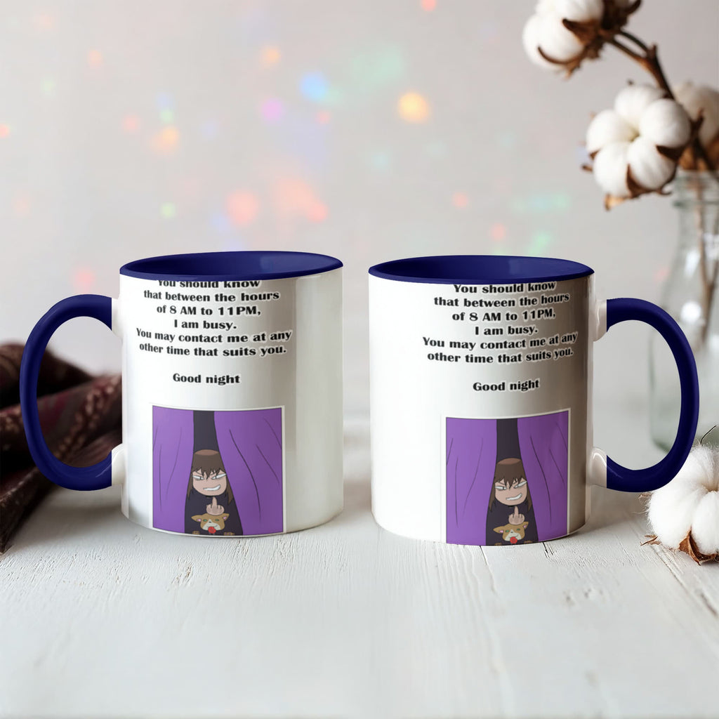 I Am Busy 8AM–11PM — Night Owl Mug (Colour Variation)